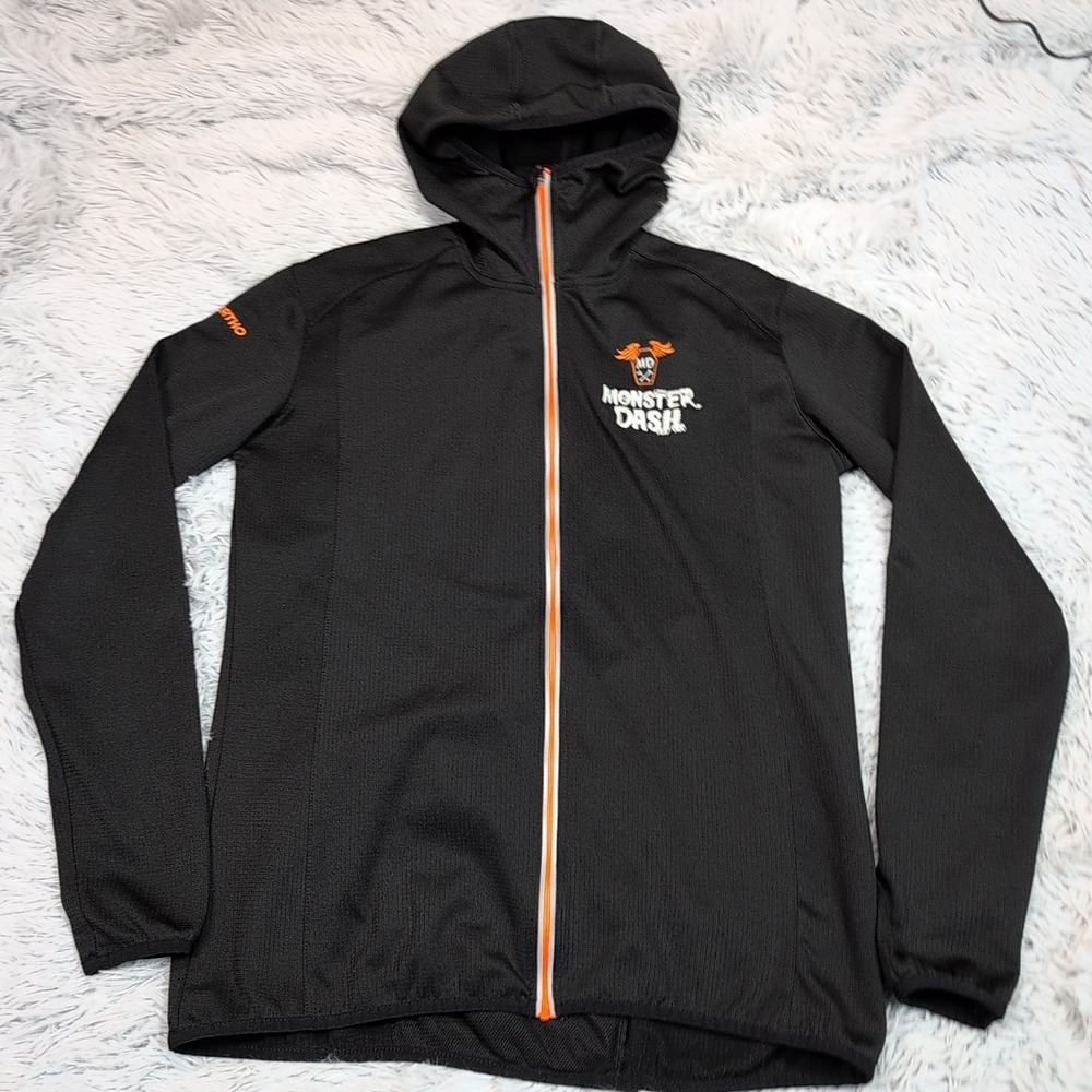 Monster Dash Sweatshirt Womens XL Black Hoodie Casual Athletic Team Ortho Zip Up